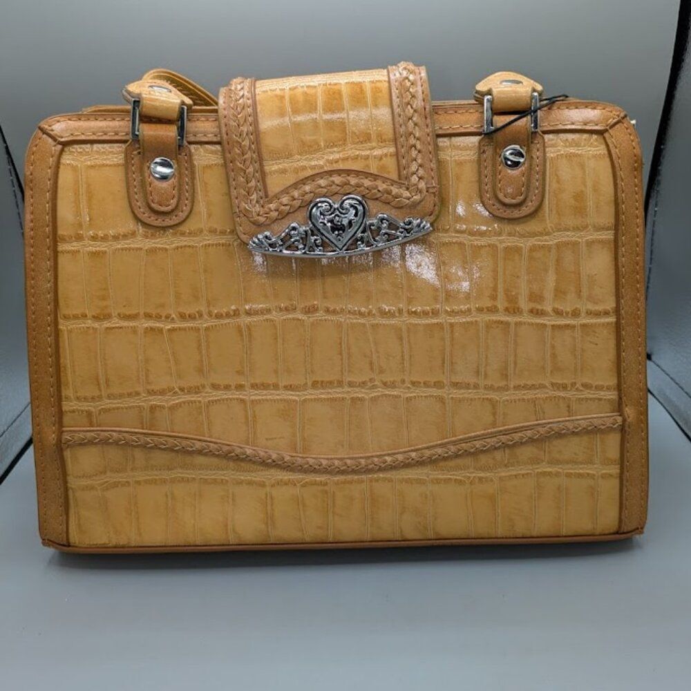 M.C. Marc Chantal Tan Leather Handbag Purse Shoulder Bag 6713 New